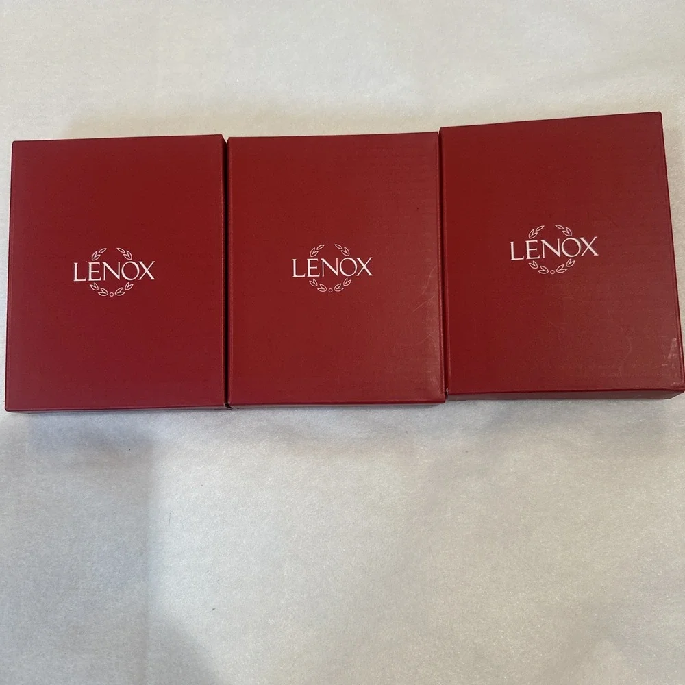 Lot Of 3 Lenox Sparkle & Scroll Christmas Ornaments Tree Angel Sleigh New Silver